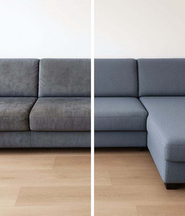 Ecksofa von Nikotingeruch befreien – Vorher-Nachher Reinigung