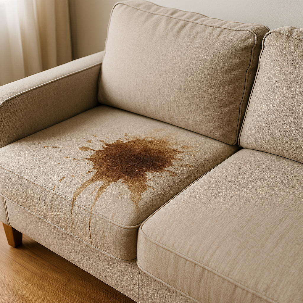 Kaffeefleck auf dem Sofa – so retten Sie Ihr Lieblingsstück richtig
